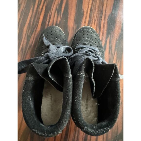 Isabel Marant Black Suede Wedge Lace Up Wedge Sneakers SZ 9 - Picture 3 of 6
